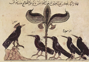 Tall Tales: Fable Folktale Fairy Tale Legend Myth — The crows from the Panchatantra by Arabischer Maler circa 1210